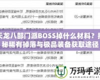 天龍八部門(mén)派BOSS掉什么材料？揭秘稀有掉落與極品裝備獲取途徑