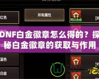 DNF白金徽章怎么得的？探秘白金徽章的獲取與作用