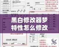 黑白修改器夢(mèng)特性怎么修改？一步步帶你掌握修改技巧