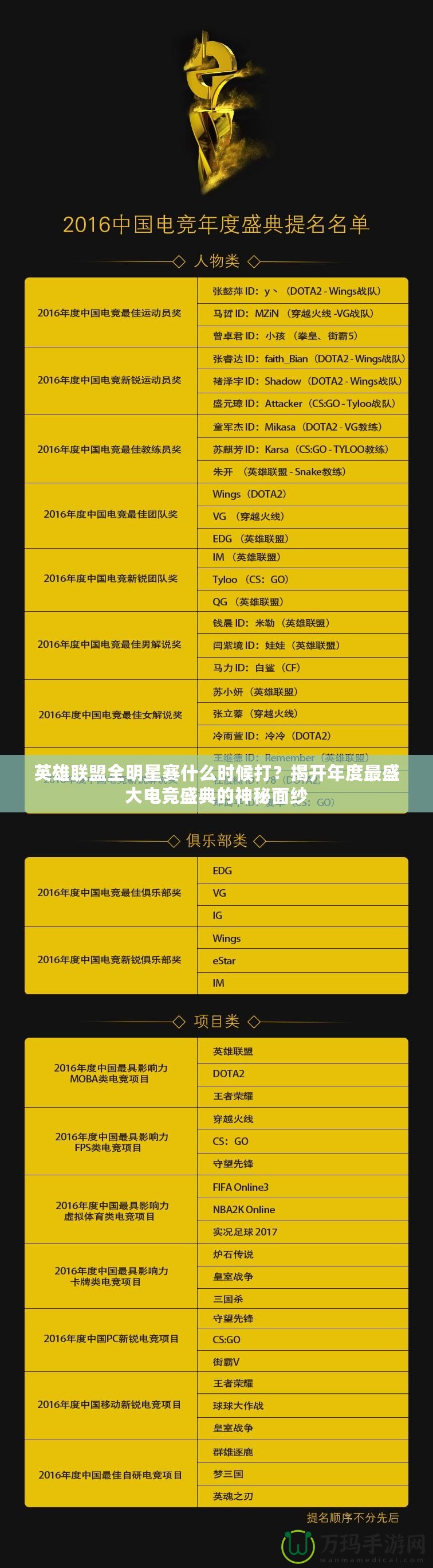 英雄聯盟全明星賽什么時候打？揭開年度最盛大電競盛典的神秘面紗