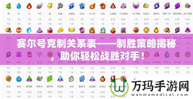 賽爾號克制關(guān)系表——制勝策略揭秘，助你輕松戰(zhàn)勝對手！