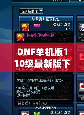 DNF單機版110級最新版下載，暢享無盡冒險，超高自由度體驗！