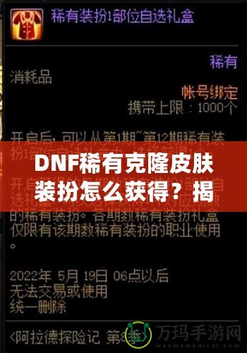 DNF稀有克隆皮膚裝扮怎么獲得？揭秘獲取途徑與技巧