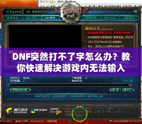 DNF突然打不了字怎么辦？教你快速解決游戲內(nèi)無法輸入的煩惱