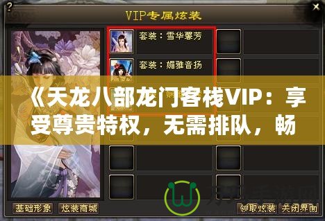 《天龍八部龍門客棧VIP：享受尊貴特權(quán)，無需排隊，暢快體驗》