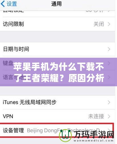 蘋果手機為什么下載不了王者榮耀？原因分析與解決辦法