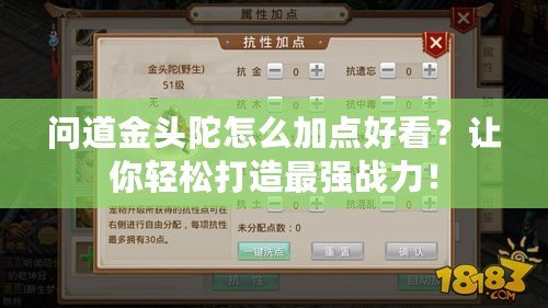 問(wèn)道金頭陀怎么加點(diǎn)好看？讓你輕松打造最強(qiáng)戰(zhàn)力！