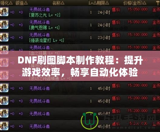 DNF刷圖腳本制作教程：提升游戲效率，暢享自動(dòng)化體驗(yàn)