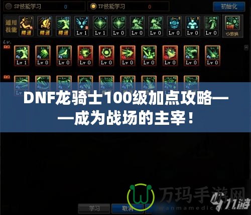 DNF龍騎士100級(jí)加點(diǎn)攻略——成為戰(zhàn)場(chǎng)的主宰！