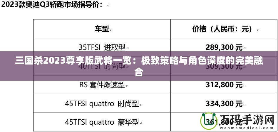 三國殺2023尊享版武將一覽：極致策略與角色深度的完美融合