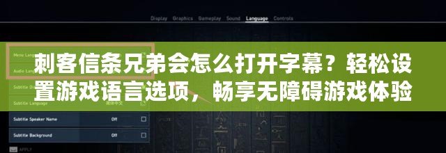 刺客信條兄弟會怎么打開字幕？輕松設(shè)置游戲語言選項，暢享無障礙游戲體驗