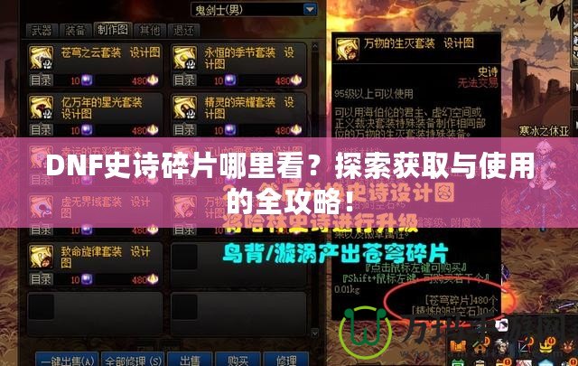 DNF史詩碎片哪里看？探索獲取與使用的全攻略！