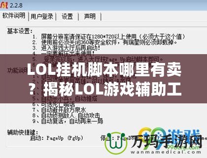 LOL掛機(jī)腳本哪里有賣？揭秘LOL游戲輔助工具的市場(chǎng)與選擇