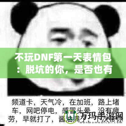 不玩DNF第一天表情包：脫坑的你，是否也有過(guò)這樣的心情？