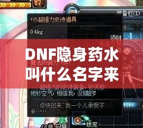 DNF隱身藥水叫什么名字來(lái)著？揭秘這款神奇道具背后的秘密