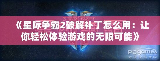 《星際爭霸2破解補丁怎么用：讓你輕松體驗游戲的無限可能》