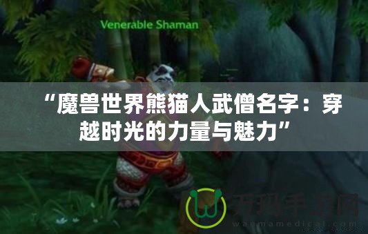 “魔獸世界熊貓人武僧名字：穿越時光的力量與魅力”