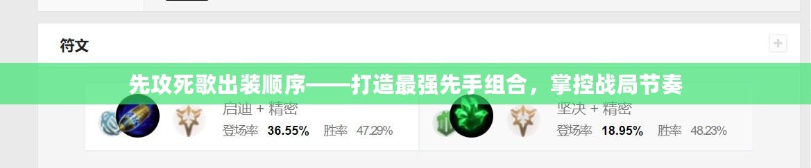 先攻死歌出裝順序——打造最強(qiáng)先手組合，掌控戰(zhàn)局節(jié)奏