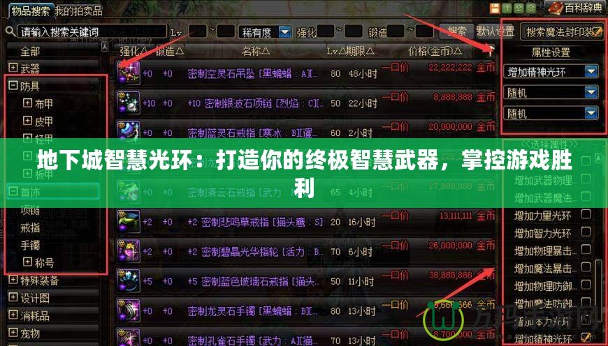 地下城智慧光環(huán)：打造你的終極智慧武器，掌控游戲勝利
