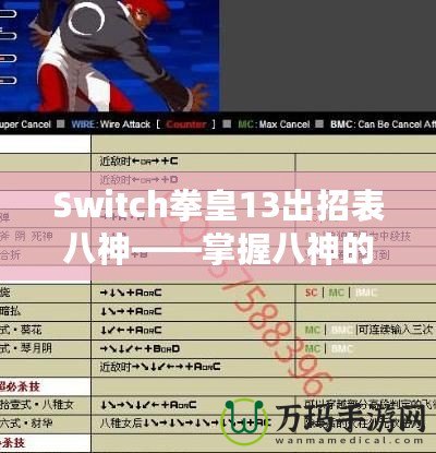 Switch拳皇13出招表八神——掌握八神的力量，征服街機(jī)之巔！