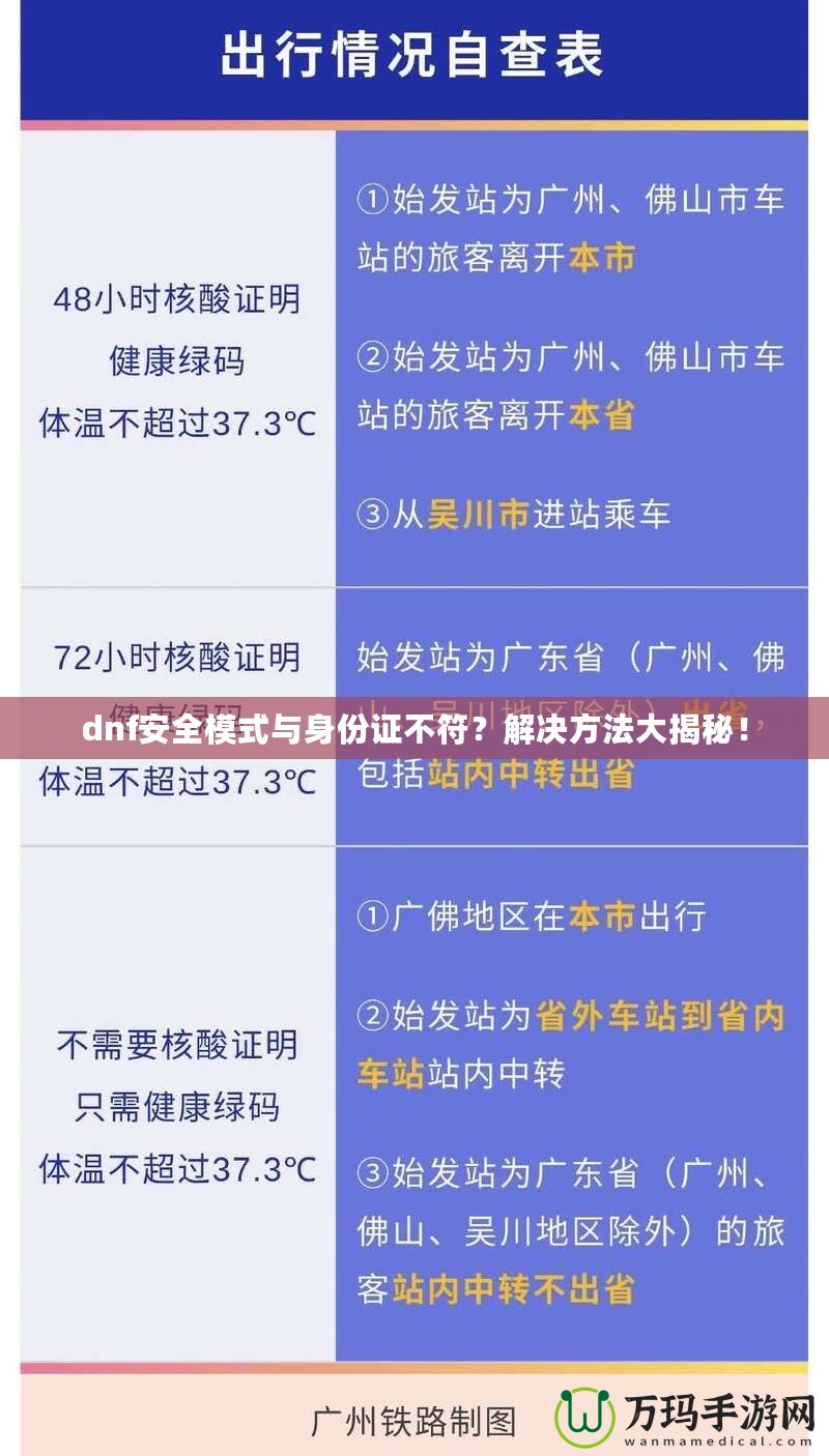 dnf安全模式與身份證不符？解決方法大揭秘！