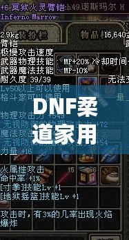 DNF柔道家用什么武器最好？全方位解析最佳武器選擇！