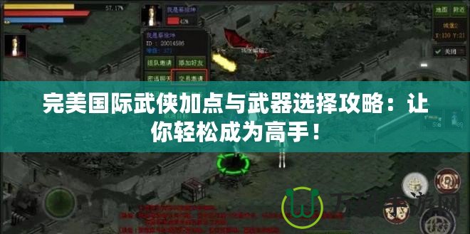 完美國際武俠加點與武器選擇攻略：讓你輕松成為高手！