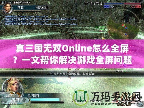 真三國無雙Online怎么全屏？一文幫你解決游戲全屏問題！