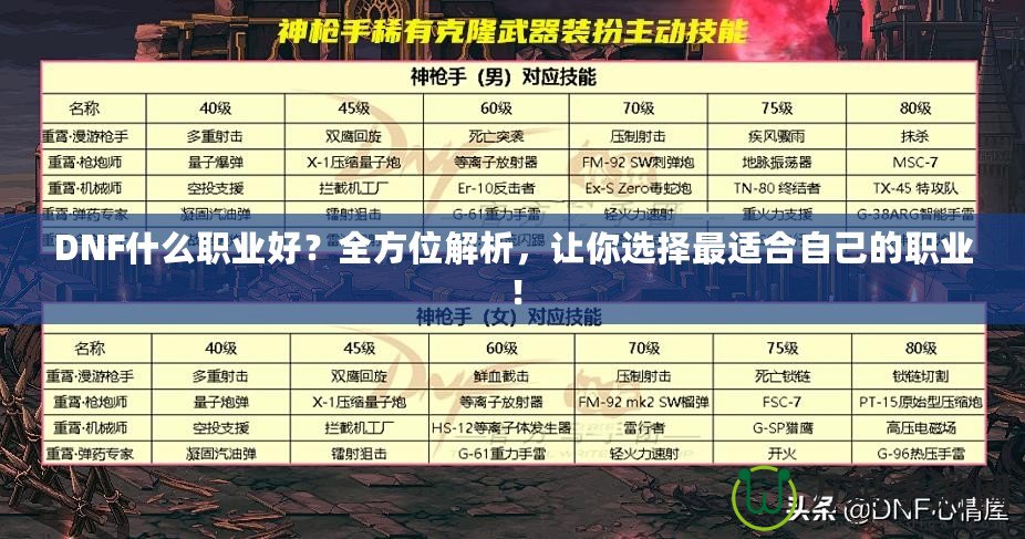 DNF什么職業(yè)好？全方位解析，讓你選擇最適合自己的職業(yè)！