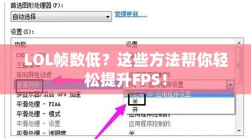 LOL幀數(shù)低？這些方法幫你輕松提升FPS！