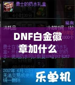 DNF白金徽章加什么？全方位提升角色戰(zhàn)力的最佳選擇