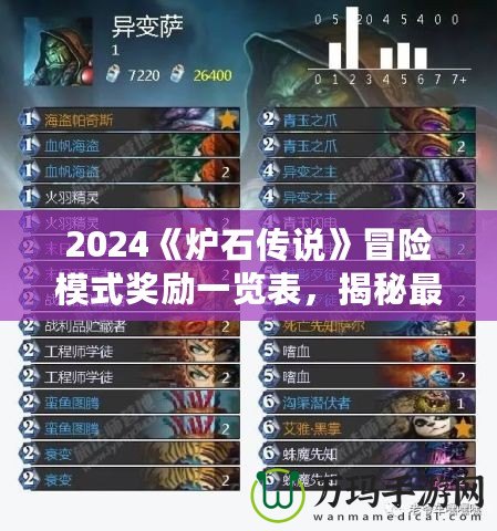 2024《爐石傳說》冒險模式獎勵一覽表，揭秘最全福利！