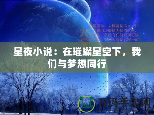 星夜小說：在璀璨星空下，我們與夢想同行